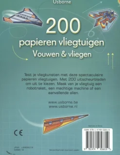 Uitgeverij Usborne 200 Papieren vliegtuigen - vouwen en vliegen