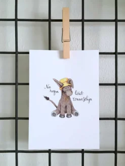 Anillustration Ansichtkaart Ezel na regen komt zonneschijn