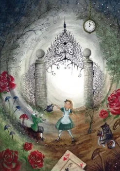 Bijdehansje Postkaart Alice in Wonderland