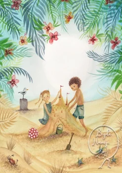 Bijdehansje Postkaart Beach