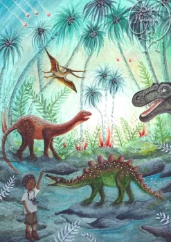 Bijdehansje Postkaart Dino Adventure