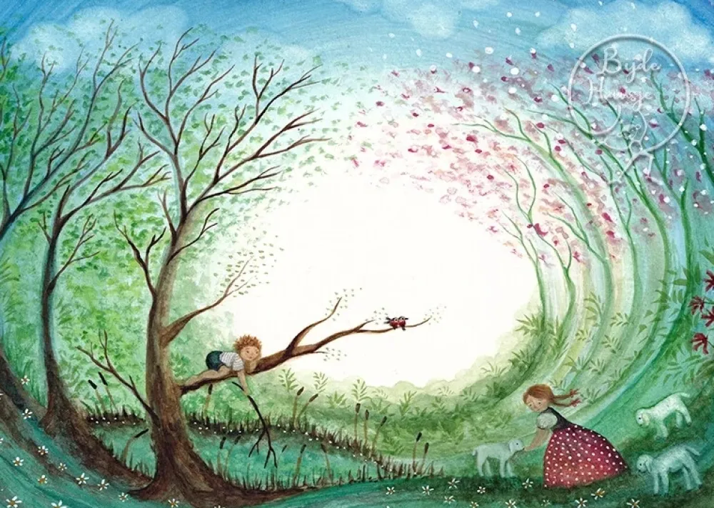 Bijdehansje Postkaart Springtime