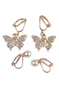 Great Pretenders Boutique Butterfly Clip On Earrings, 2 Sets