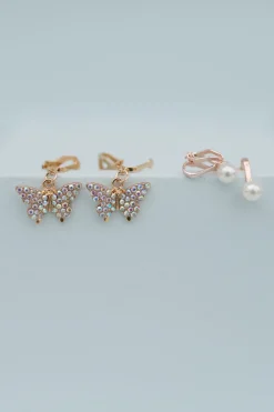 Great Pretenders Boutique Butterfly Clip On Earrings, 2 Sets