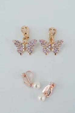 Great Pretenders Boutique Butterfly Clip On Earrings, 2 Sets