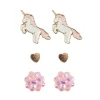 Great Pretenders Boutique Unicorn Studded Earrings, 3 Sets