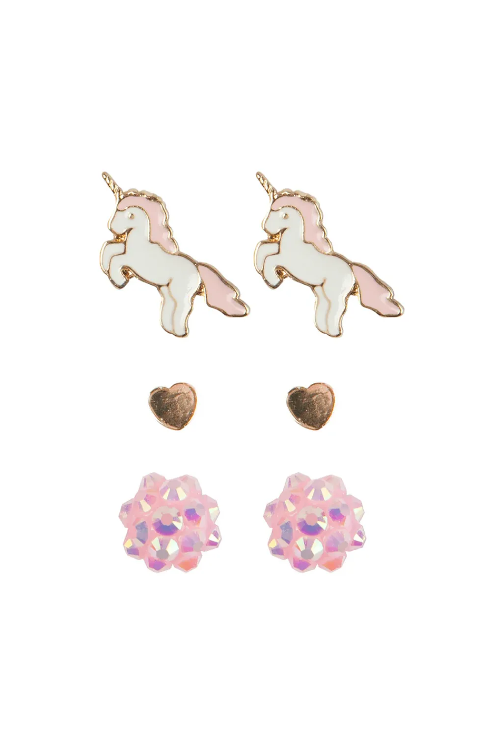 Great Pretenders Boutique Unicorn Studded Earrings, 3 Sets