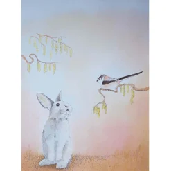 Brechtje Duijzer Ansichtkaart Konijn en Staartmees