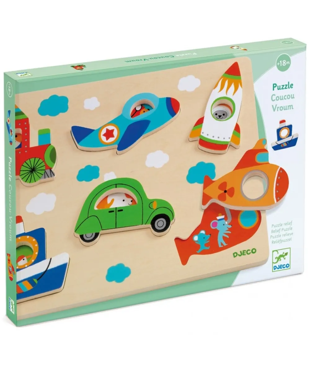 Djeco Reliefpuzzel Coucou Vroum