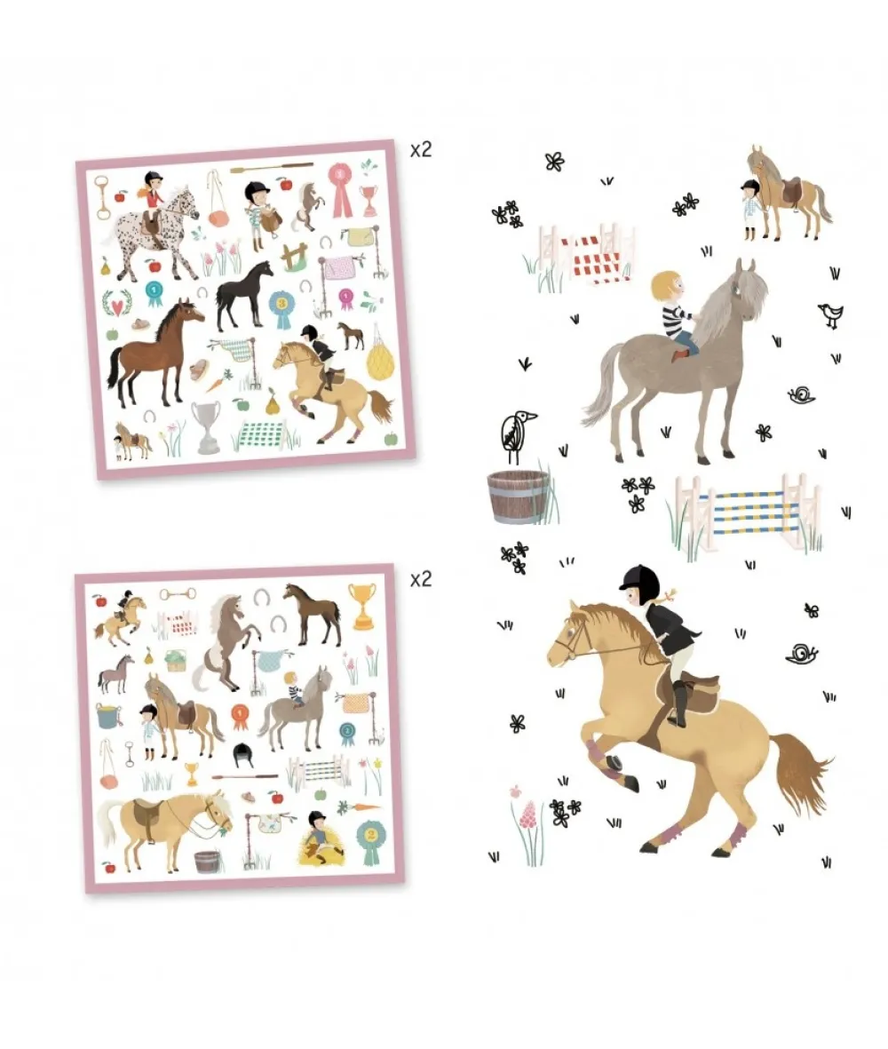 Djeco Stickers Paarden
