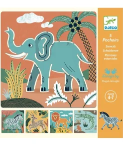 Djeco Tekensjablonen Wilde Dieren