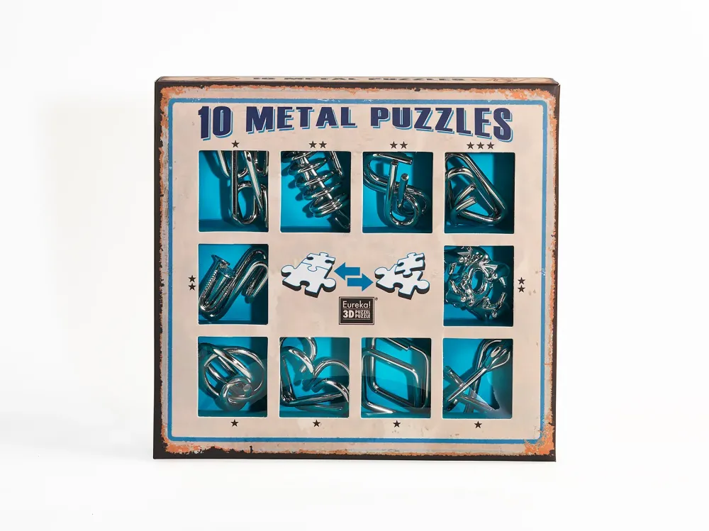 Eureka Metal Puzzle Blauw Set 10-delig