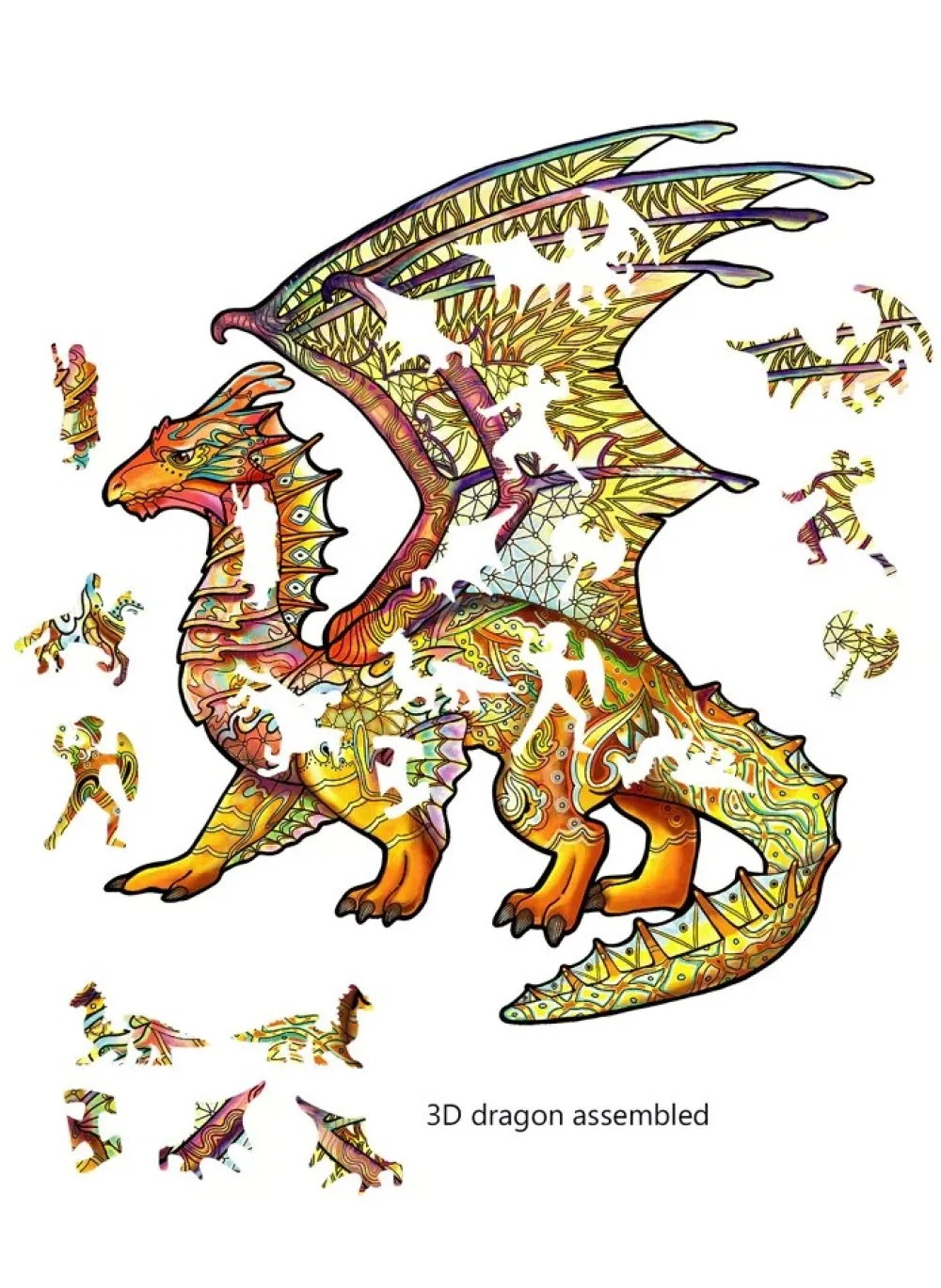 Eureka Rainbo Houten Puzzel Draak 104pcs