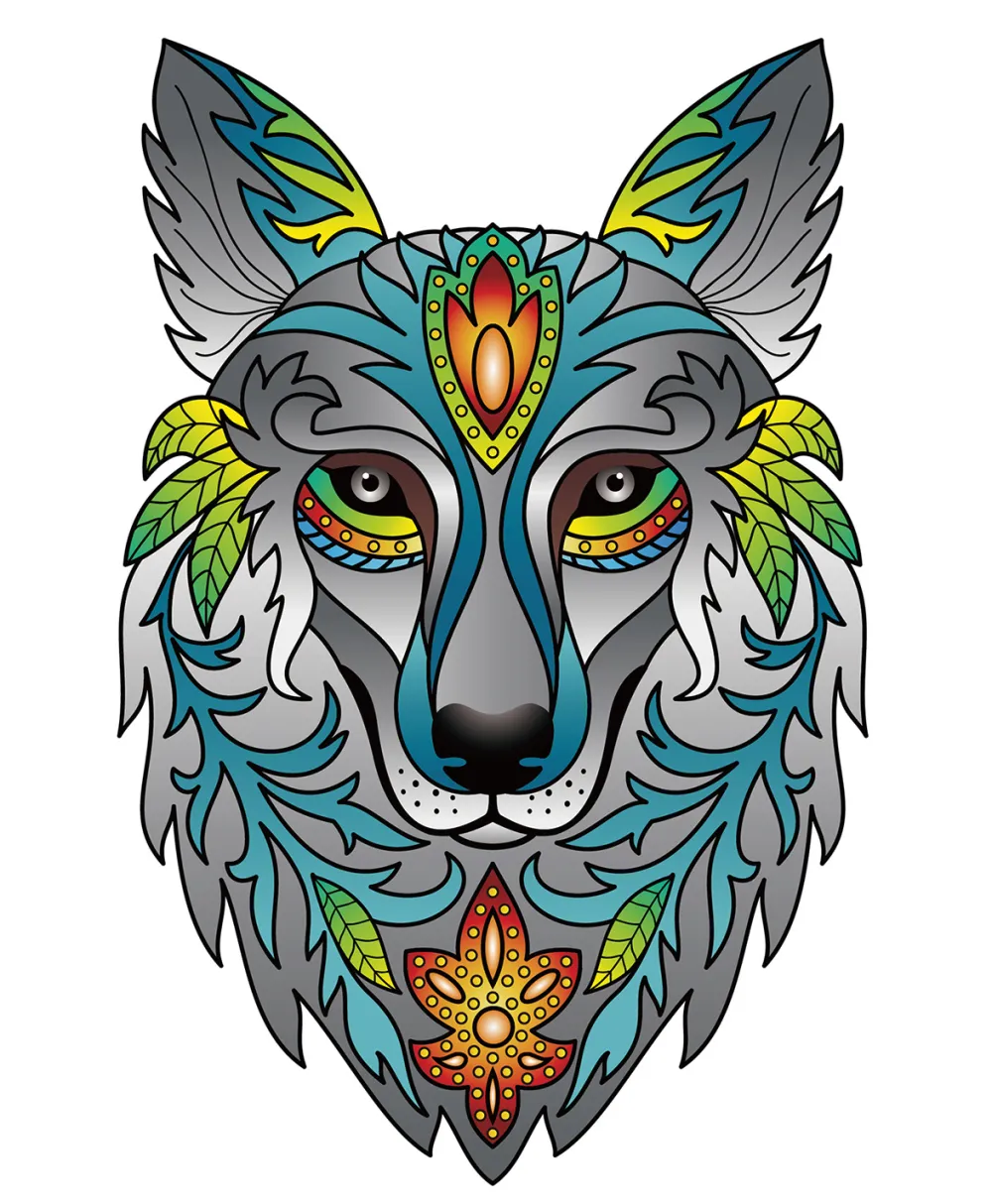 Eureka Regenboog Houten Puzzel Wolf