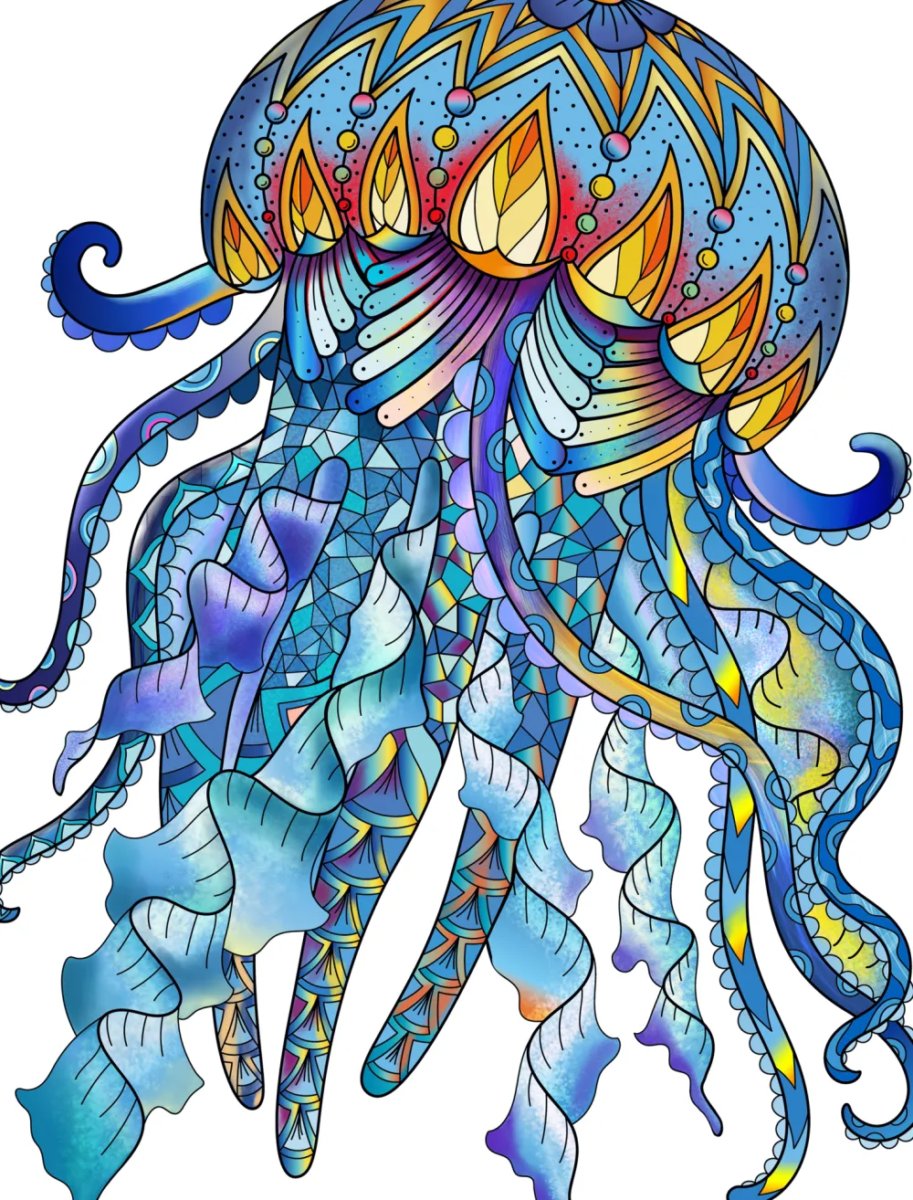 Eureka Regenboog Houten Puzzel Jellyfish