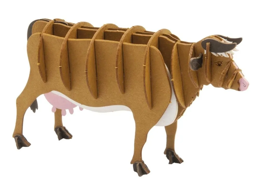 Fridolin 3D Papiermodel Bruine Koe