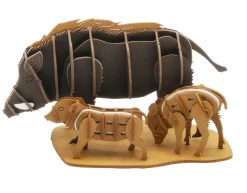 Fridolin 3D Papiermodel Everzwijnen Familie