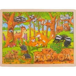 GOKI Puzzel Baby Dieren Bos Hout
