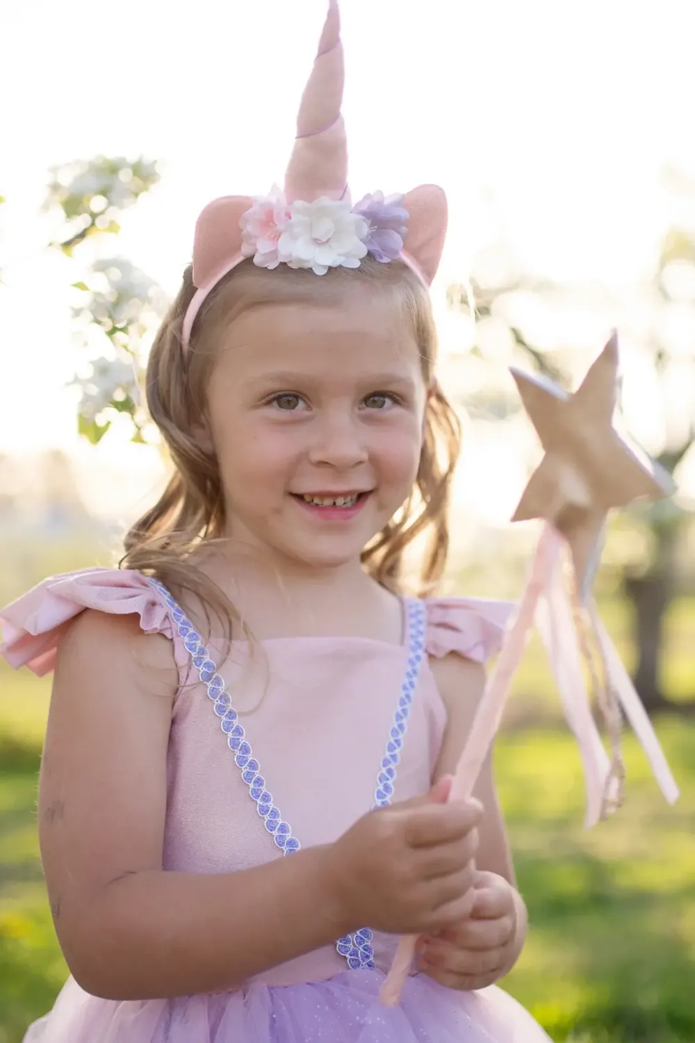 Great Pretenders Shimmer Unicorn Jurk & Diadeem Pink size 5-6