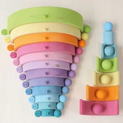 Grimm's Houten Pastel Kralen set 120-delig 10259