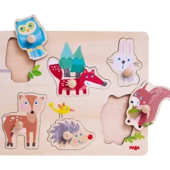 Haba Inlegpuzzel Bosdieren 6pcs