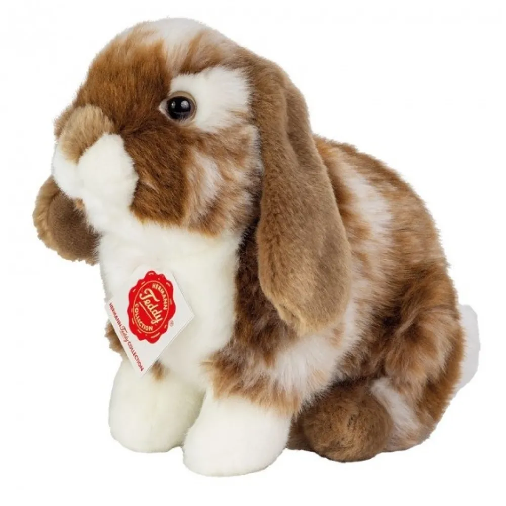 Hermann Teddy Knuffel Haas Zittend Donkerbruin