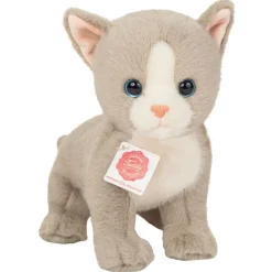 Hermann Teddy Knuffel Kat Kitten Grijs 24cm