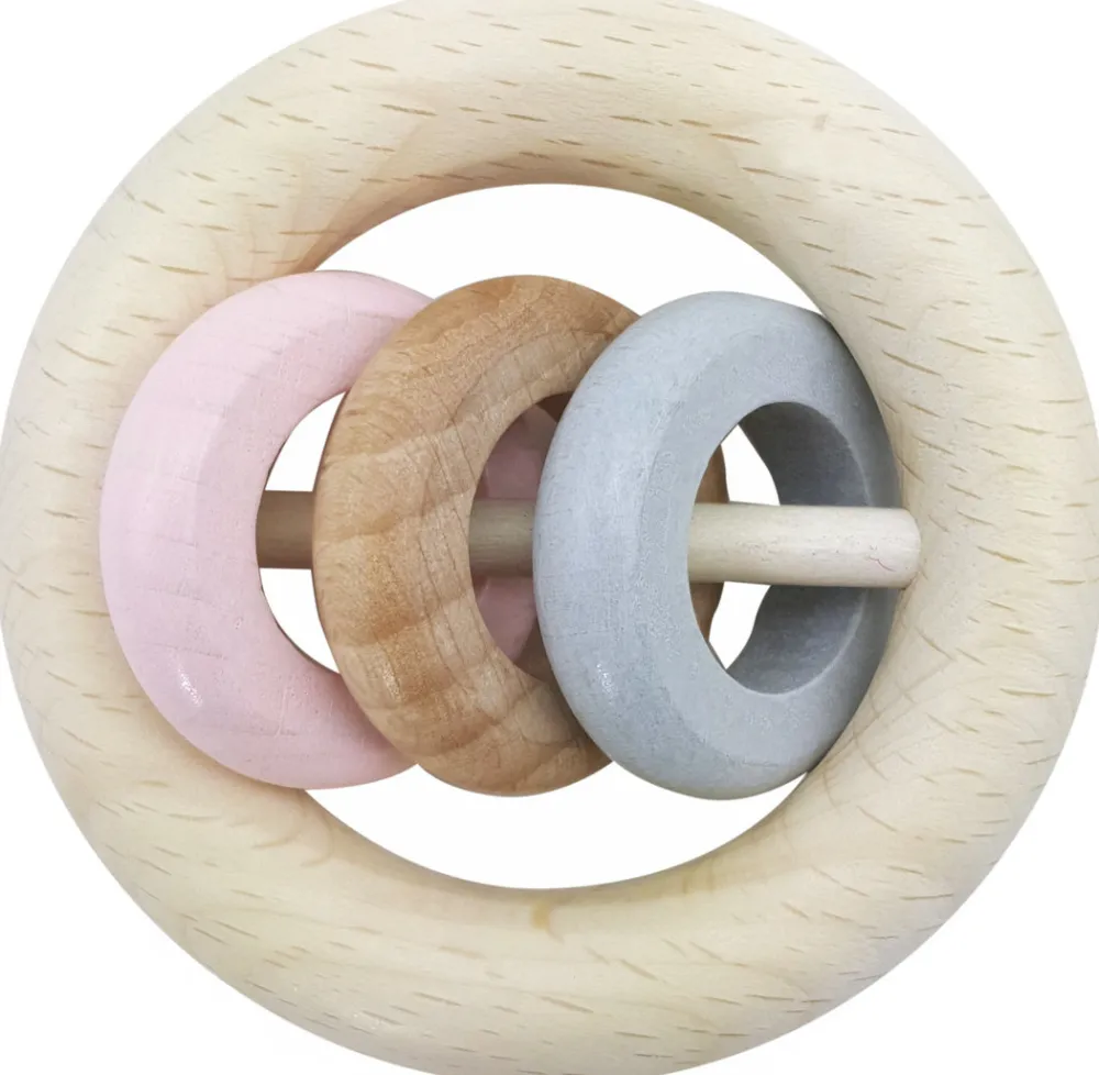 Hess Grijpfiguur Rammelaar Drie Ringen Natuurlijk Blauw/Roze