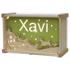 Het Houtlokael Naamlamp 2D Deluxe Boerderij Hout