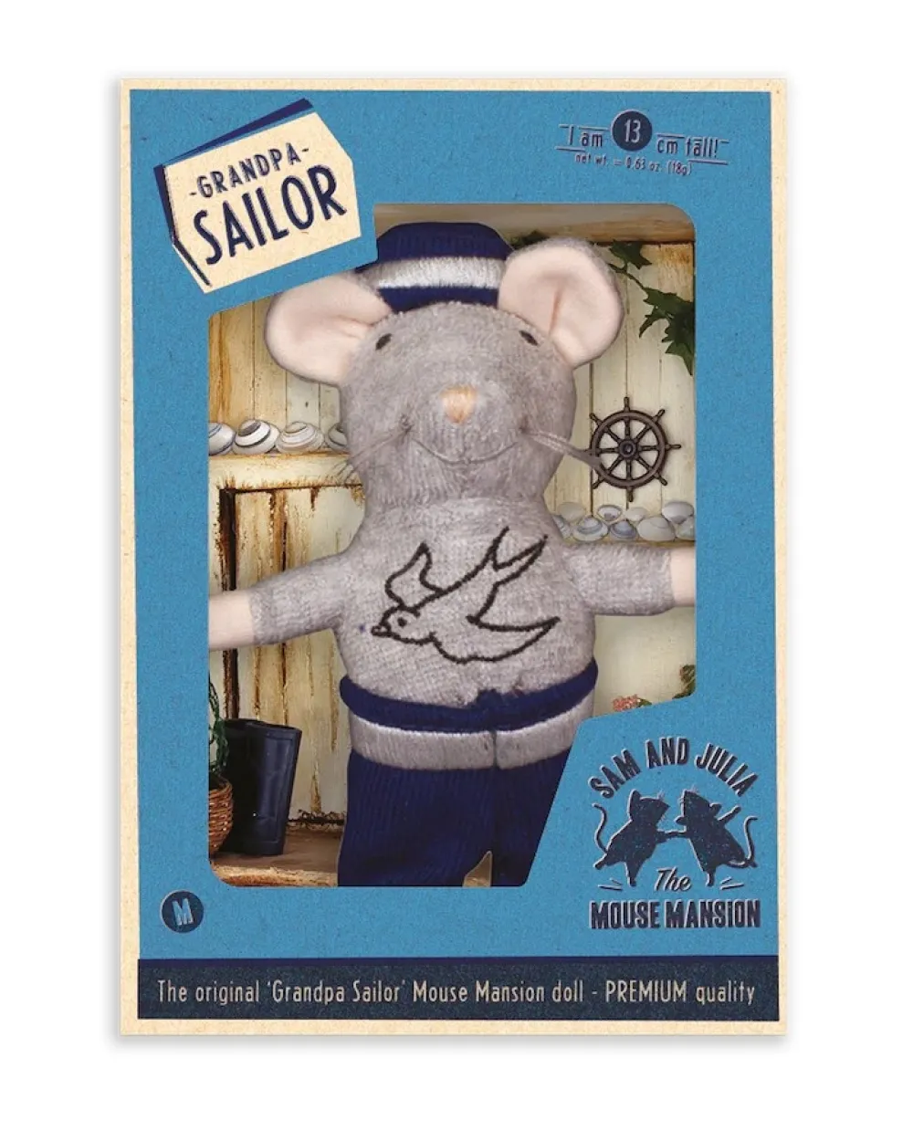 Sam&Julia Het Muizenhuis Het Muizenhuis Knuffelmuis Grandpa Sailor