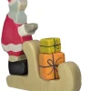 Holztiger Kerstman met Arreeslee en Cadeautjes