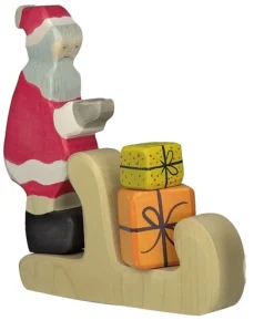 Holztiger Kerstman met Arreeslee en Cadeautjes