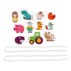 Janod Rijgkralen Boerderij Set Hout