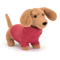 Jellycat Knuffel Sweater Sausage Dog Pink