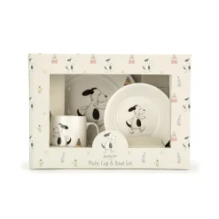 Jellycat Servies Set Bashful Hond Kom, Kopje en Bord