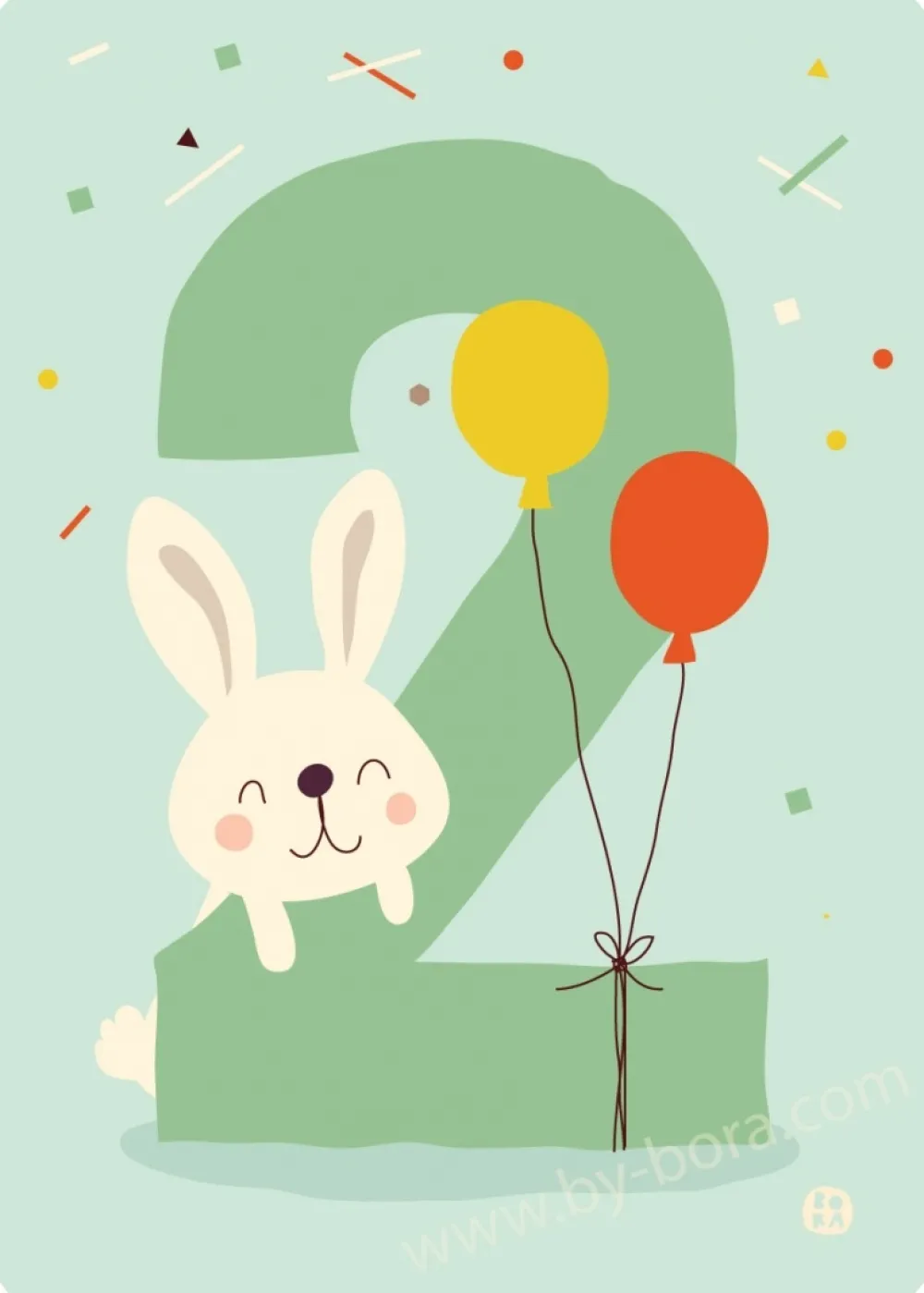 Bora Kaart met Envelop 2 Bunny