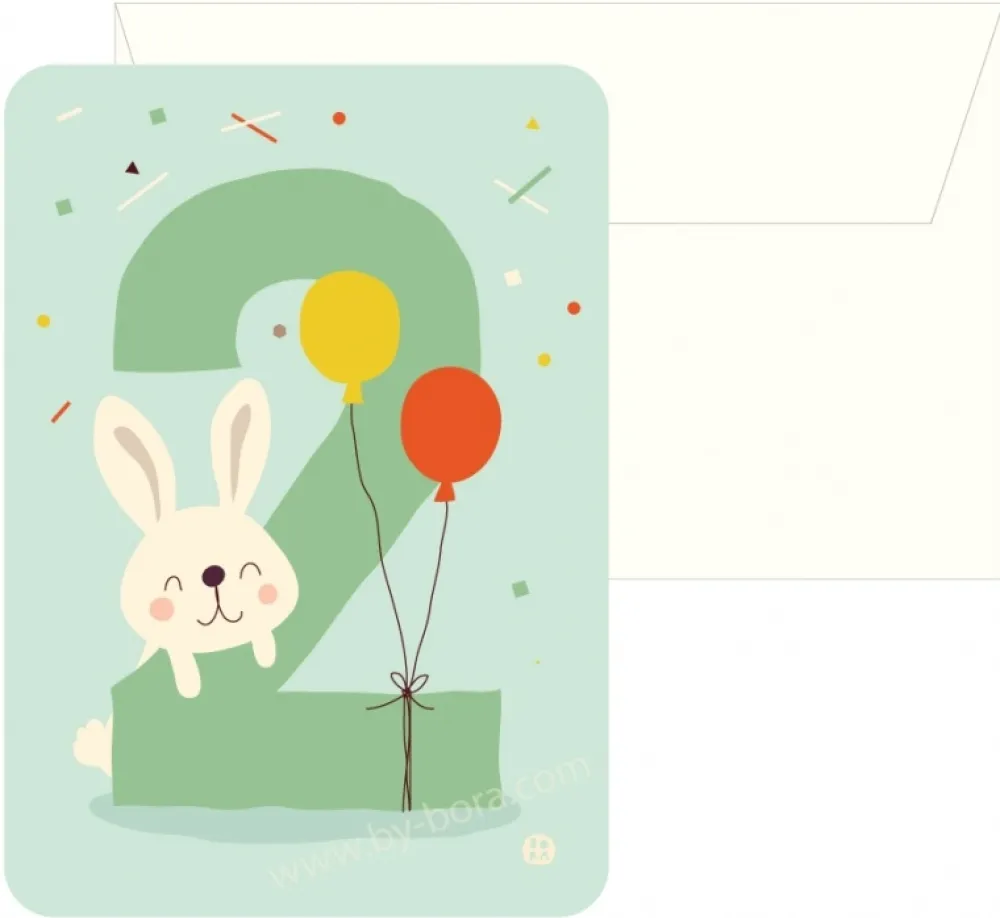 Bora Kaart met Envelop 2 Bunny