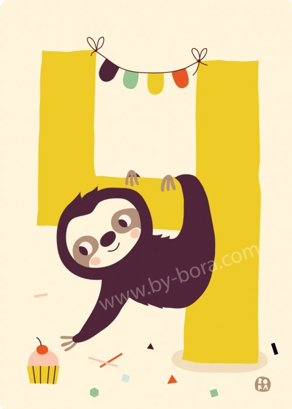 Bora Kaart met envelop 4 Sloth