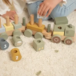 Little Dutch Blokkentrein Tractor Little Farm Hout