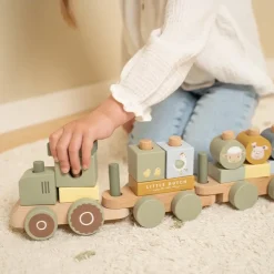 Little Dutch Blokkentrein Tractor Little Farm Hout