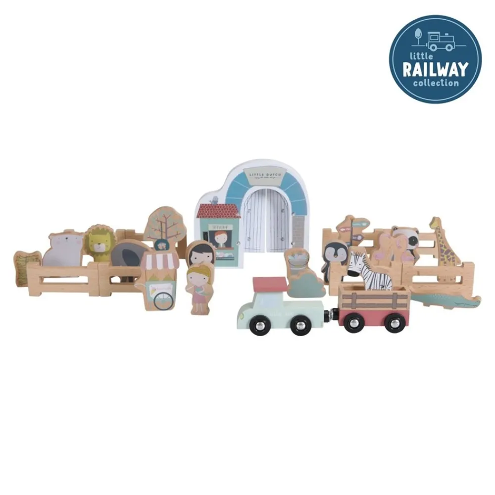 Little Dutch Treinbaan Dieren Set Hout
