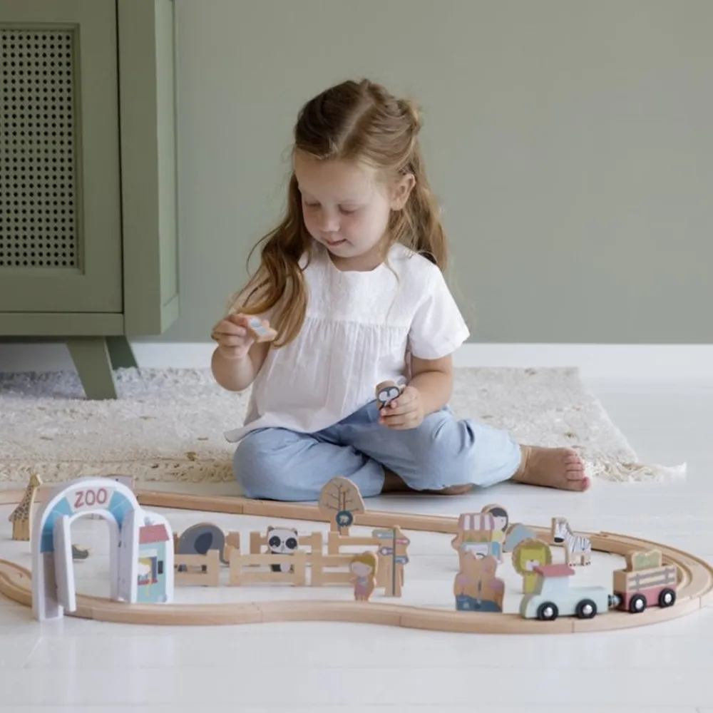 Little Dutch Treinbaan Dieren Set Hout