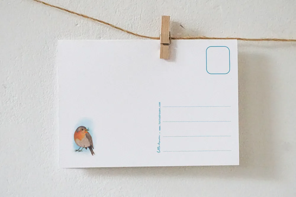 Lotte Drouen Ansichtkaart Knuffelende Vos, Beer en Muis