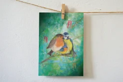 Lotte Drouen Ansichtkaart Vogelgezin in het Groen