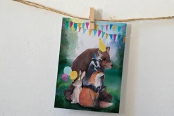 Lotte Drouen Ansichtkaart Feestelijke Dieren