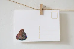 Lotte Drouen Ansichtkaart Bosdieren Bedankt met Bloemen