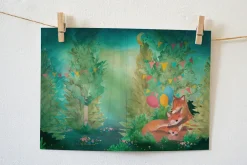 Lotte Drouen Wenskaart Lief Gezin met Vosjes