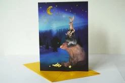 Lotte Drouen Wenskaart met Foliedruk Sterren Ophangen