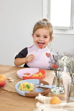 Lässig Kinderbord Siliconen Happy Rascals Smile Sky Blue