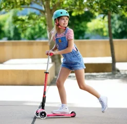 Micro Step Maxi Deluxe Inklapbaar Neon Roze Led